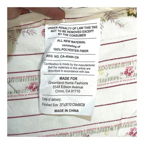 Victorian Floral Quilted Padded Greenland Home Floral pillowcase Pillow Sham - Picture 3 of 7